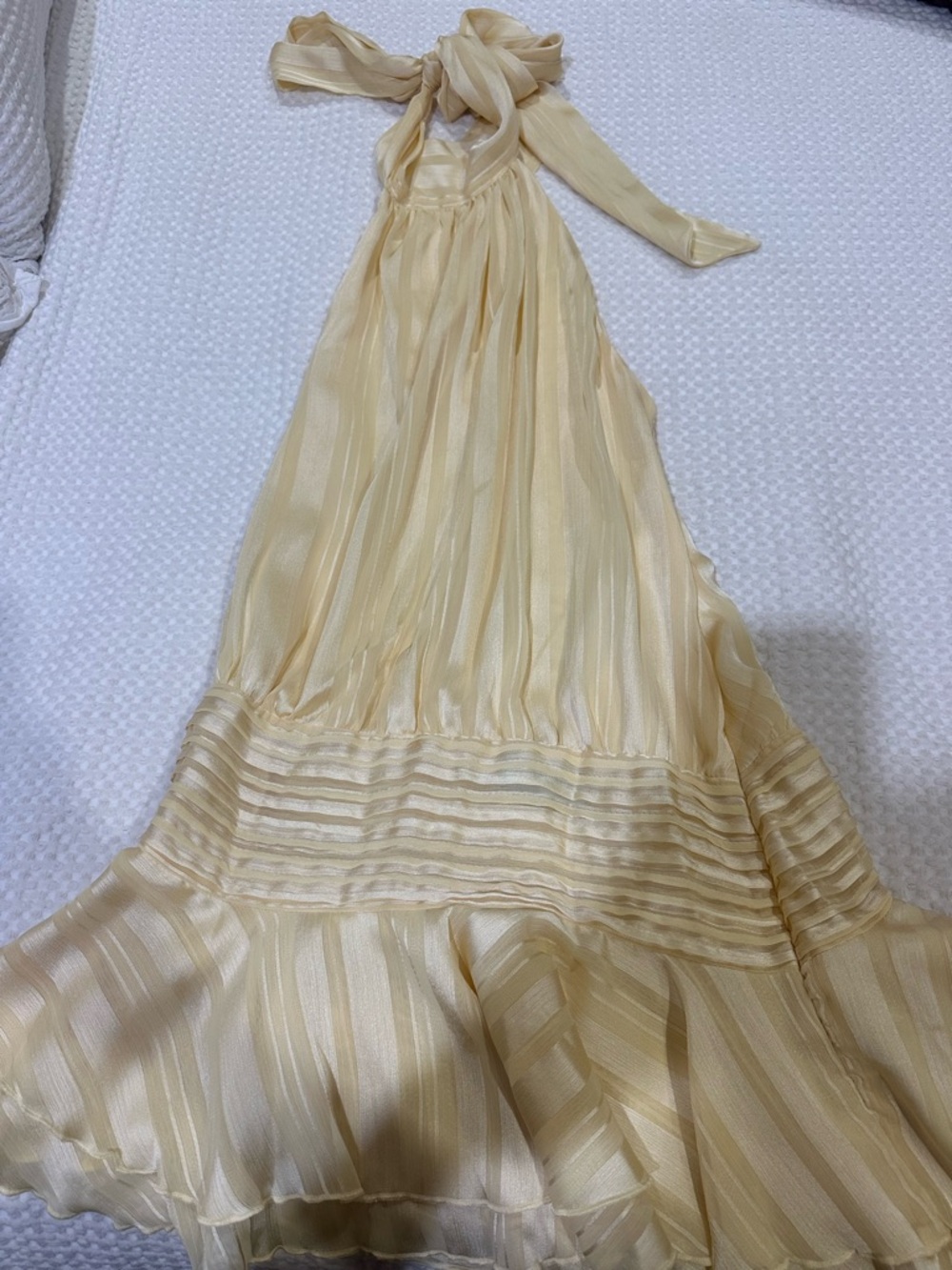 Peppermayo Pale Yellow Halter Mini Dress - Picture 1 of 4